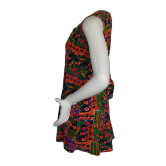 DASHERS Romper, M, Bold Print, Multicolor, VINTAGE, Shorts Sleeveless Geometric - Picture 11 of 15